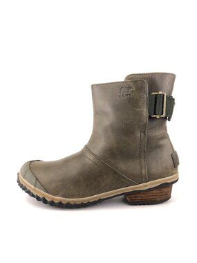 Sorel Slimboot Waterproof Leather Pull on Winter Boots 8